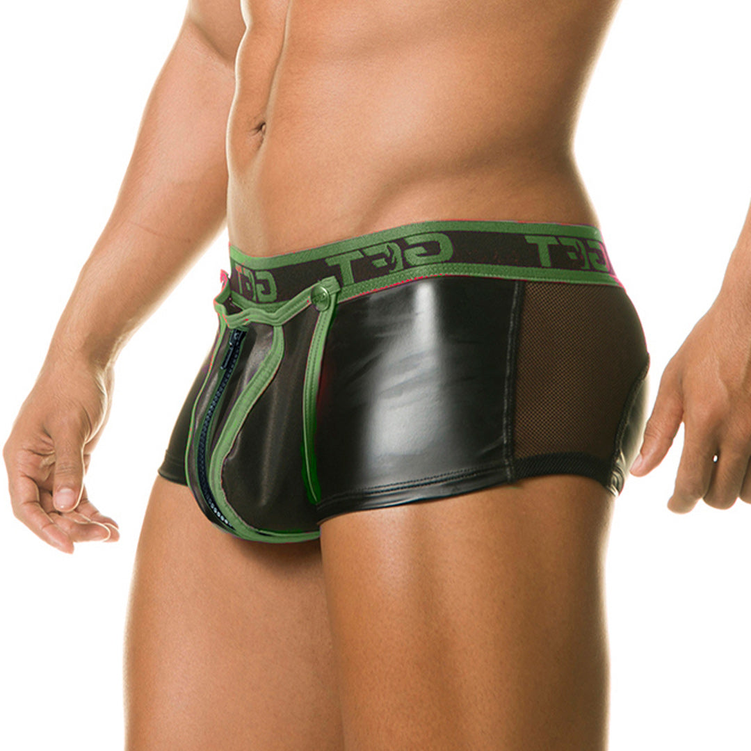 1 FETICHE GREEN TRUNK ZIPPER