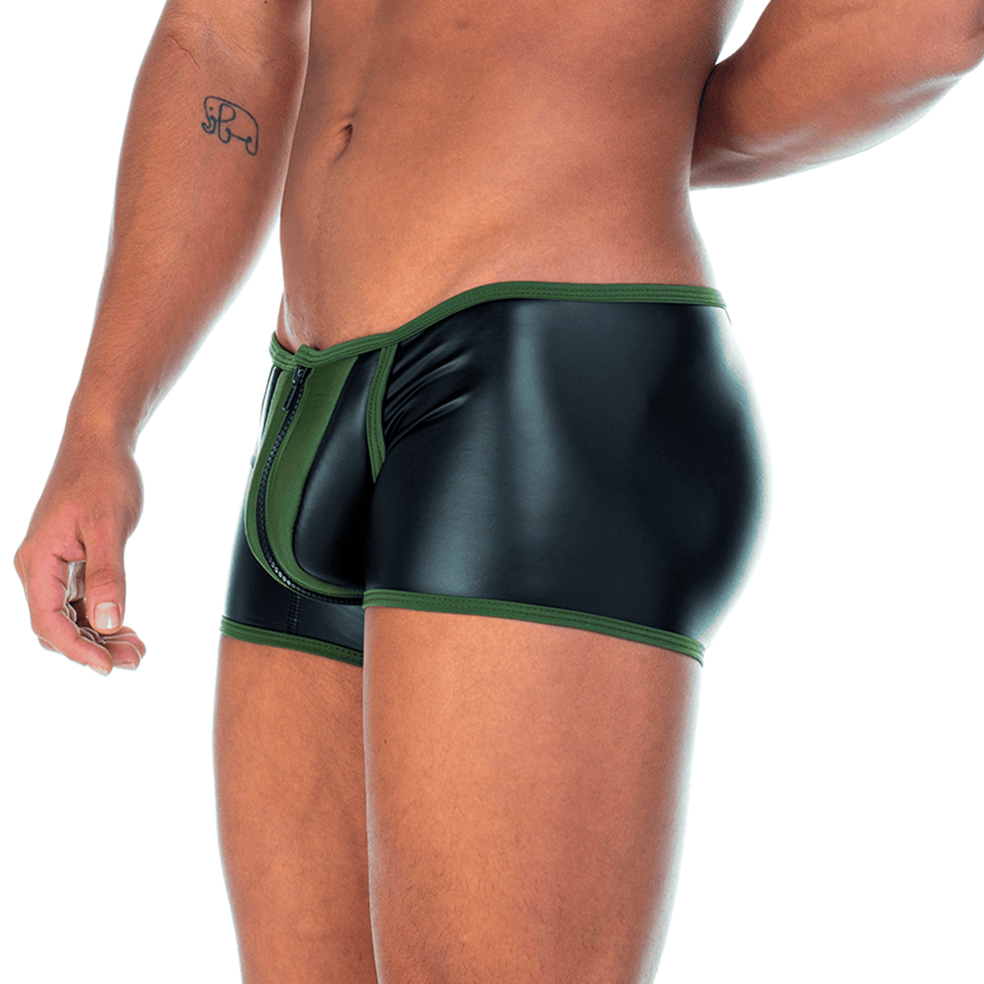 2 FETICHE GREEN ZIPPER TRUNK