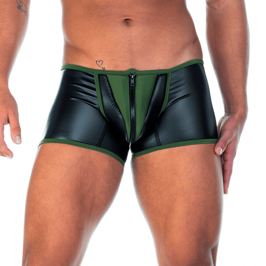 2 FETICHE GREEN ZIPPER TRUNK