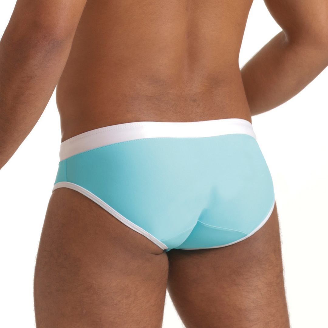 ACTIVE BLUE WHITE SWIM BRIEF