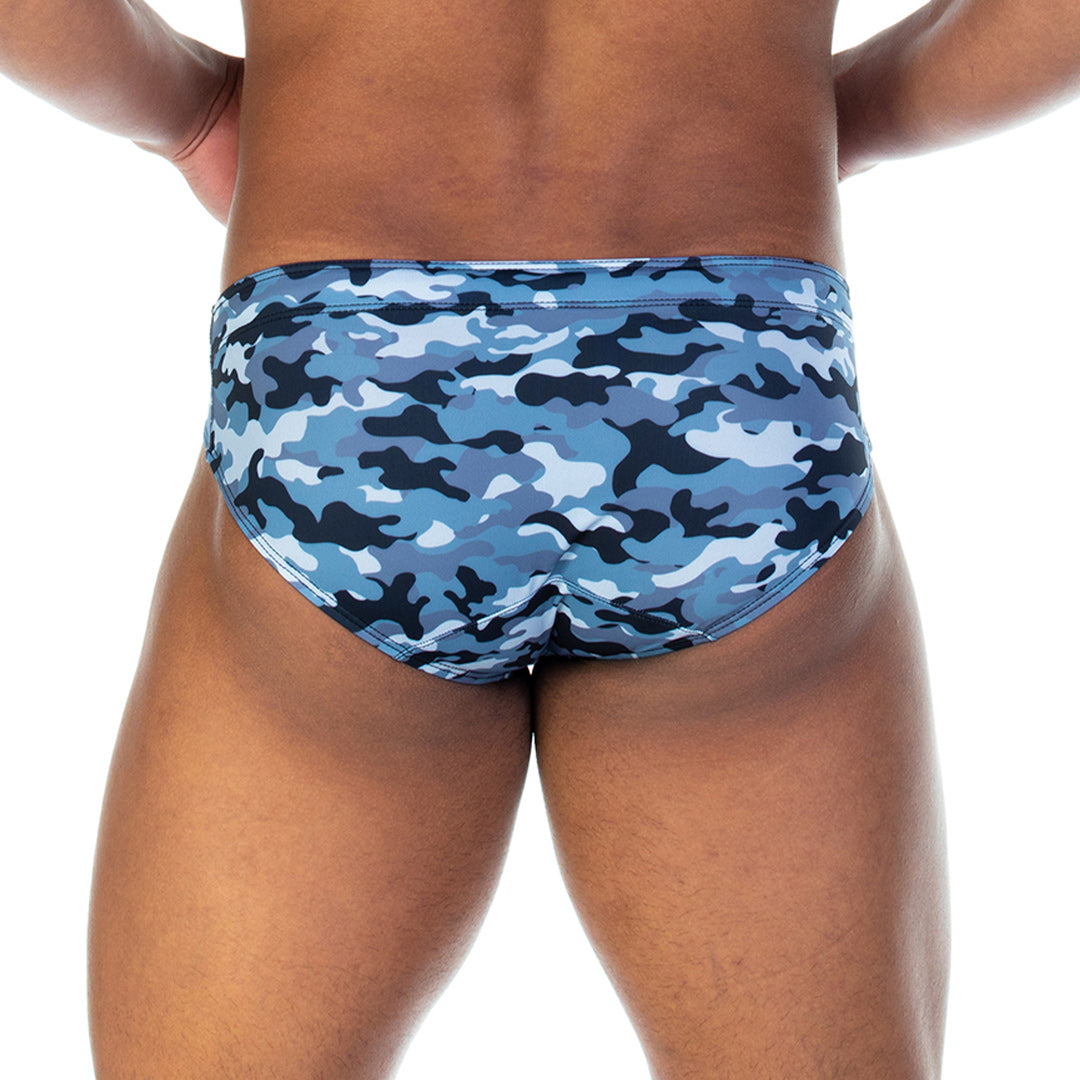 CAMO BLACK SWIM BRIEF