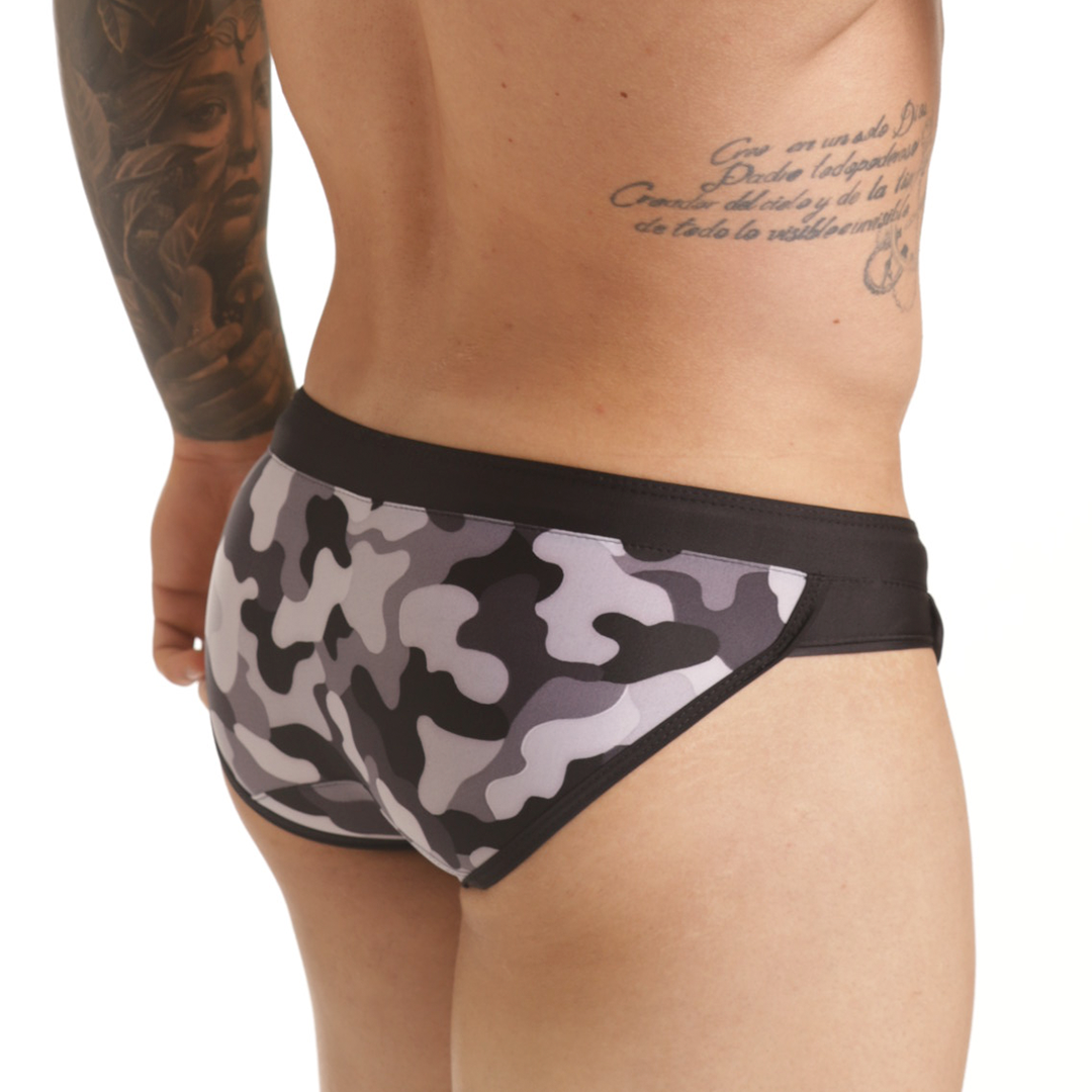 COMBAT GRAY SWIM BRIEF