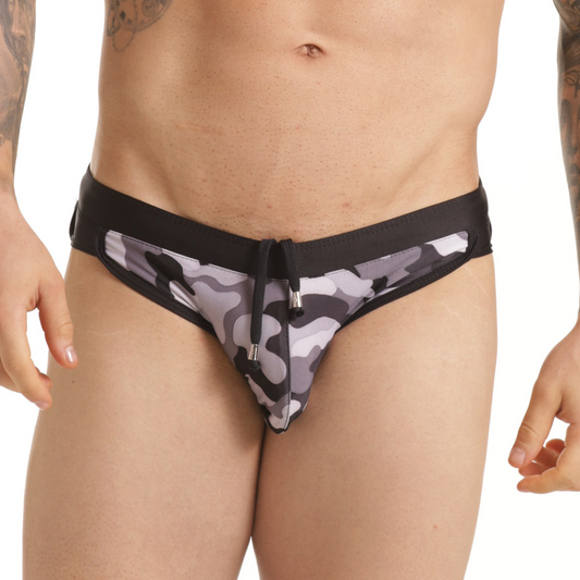 COMBAT GRAY SWIM BRIEF