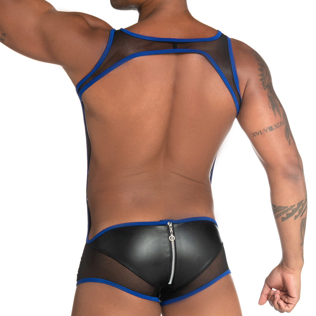 FETICHE BLUE ZIPPER SINGLET