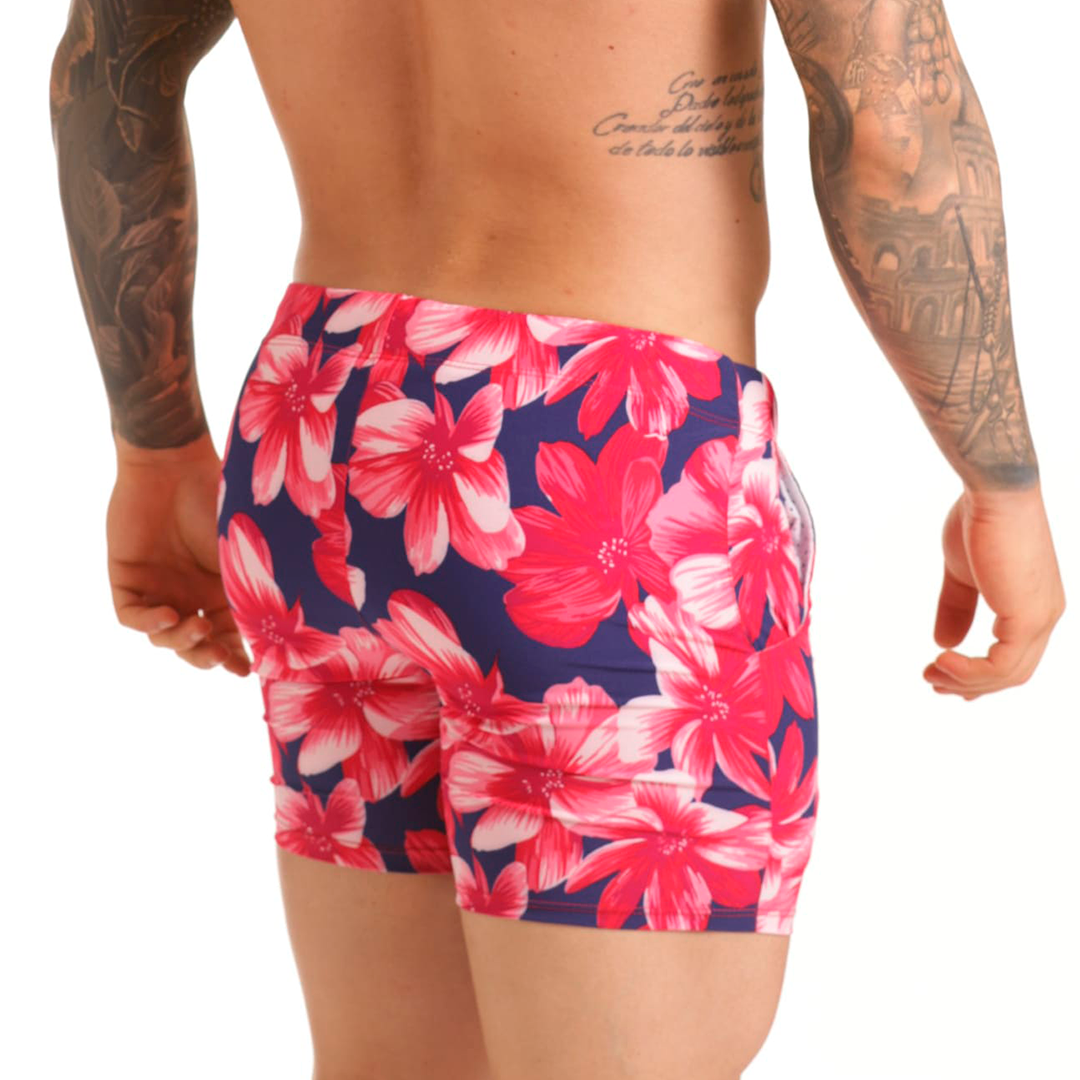 FLOWERS FUCSHIA BEACHWEAR