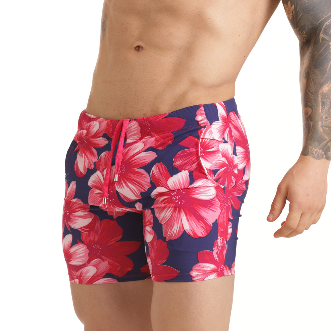 FLOWERS FUCSHIA BEACHWEAR