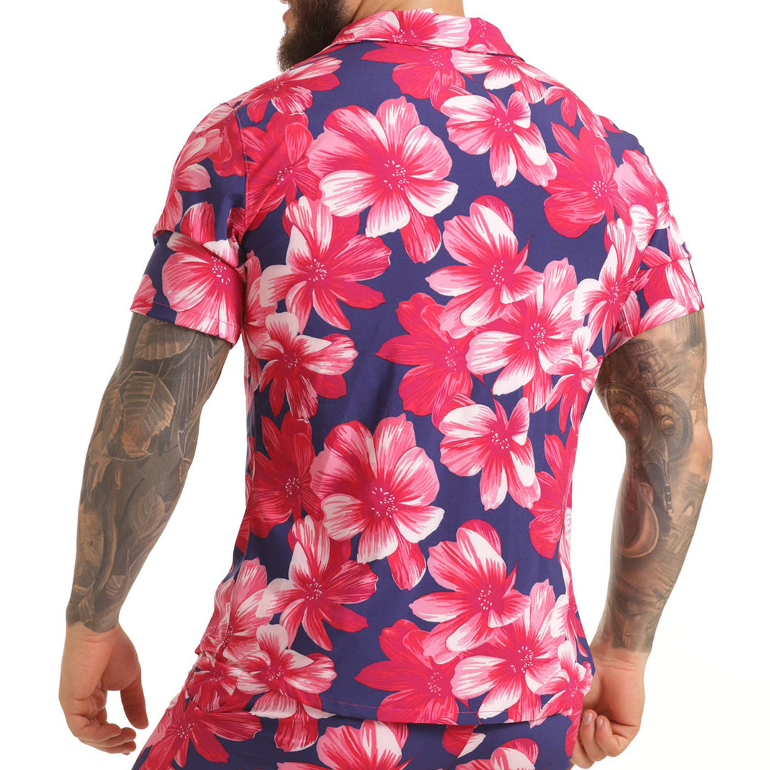 FLOWERS FUCSHIA SHIRT