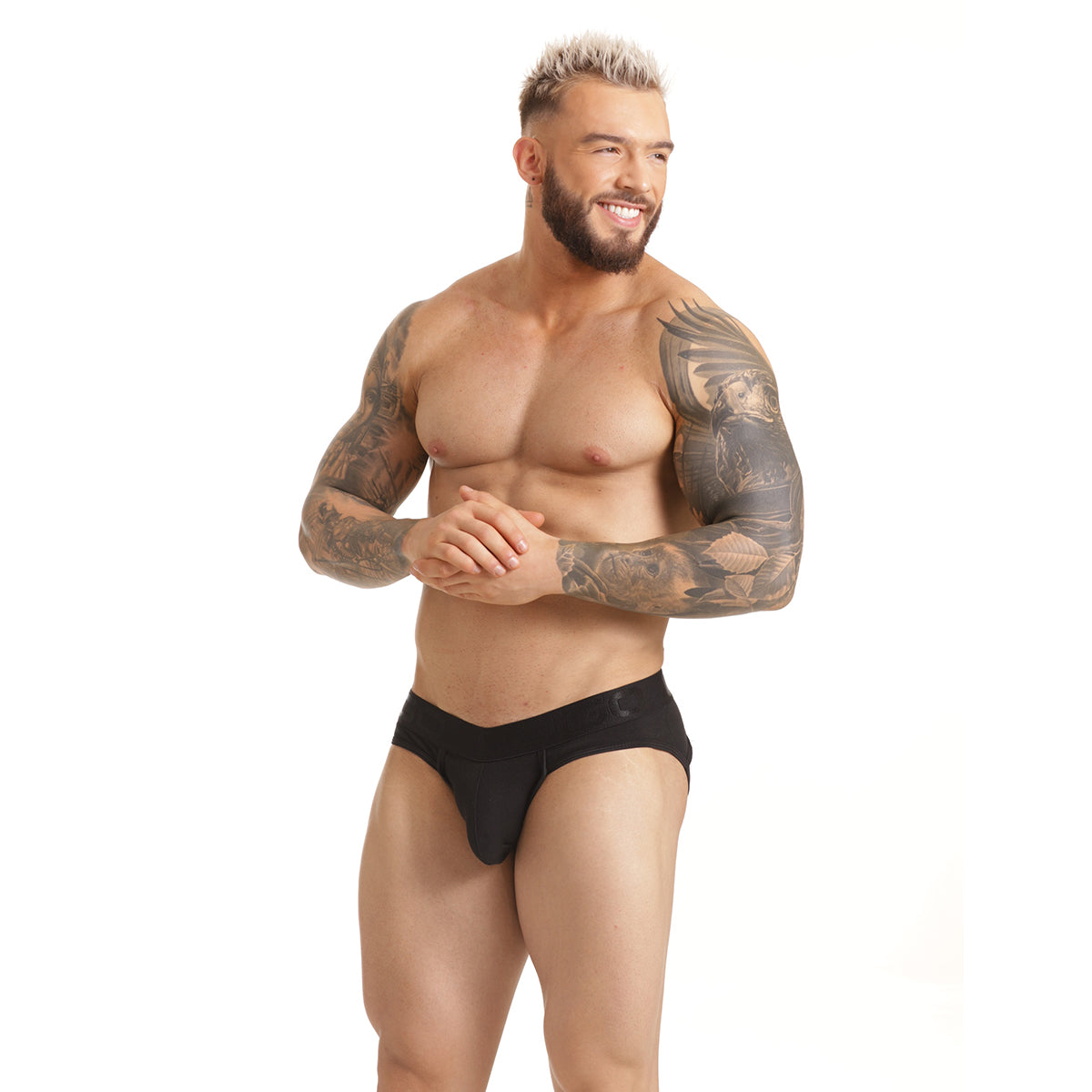 SCANALING BLACK BRIEF JOCKSTRAP