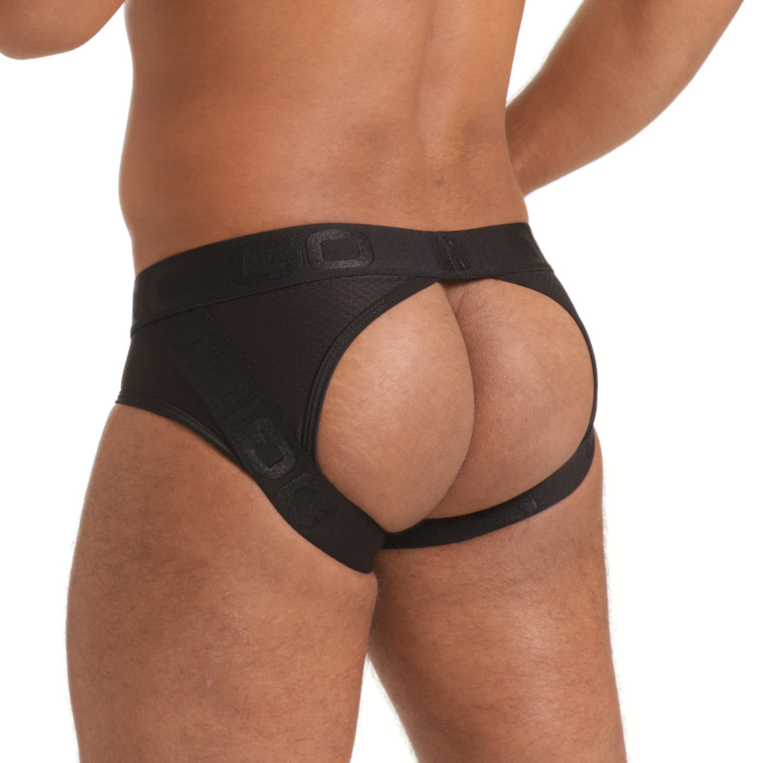 SCANALING BLACK BRIEF JOCKSTRAP