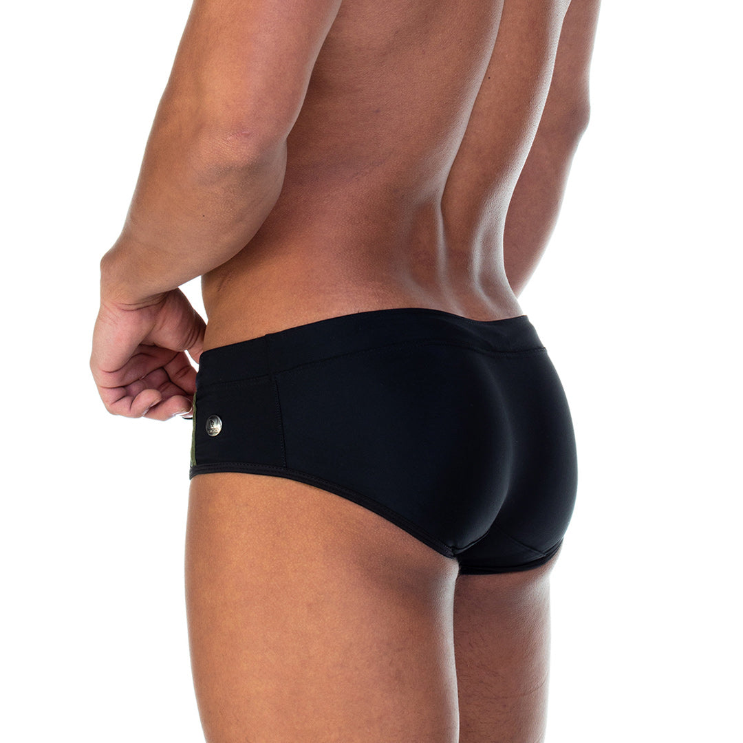 SOCCER BLACK SWIM BRIEF