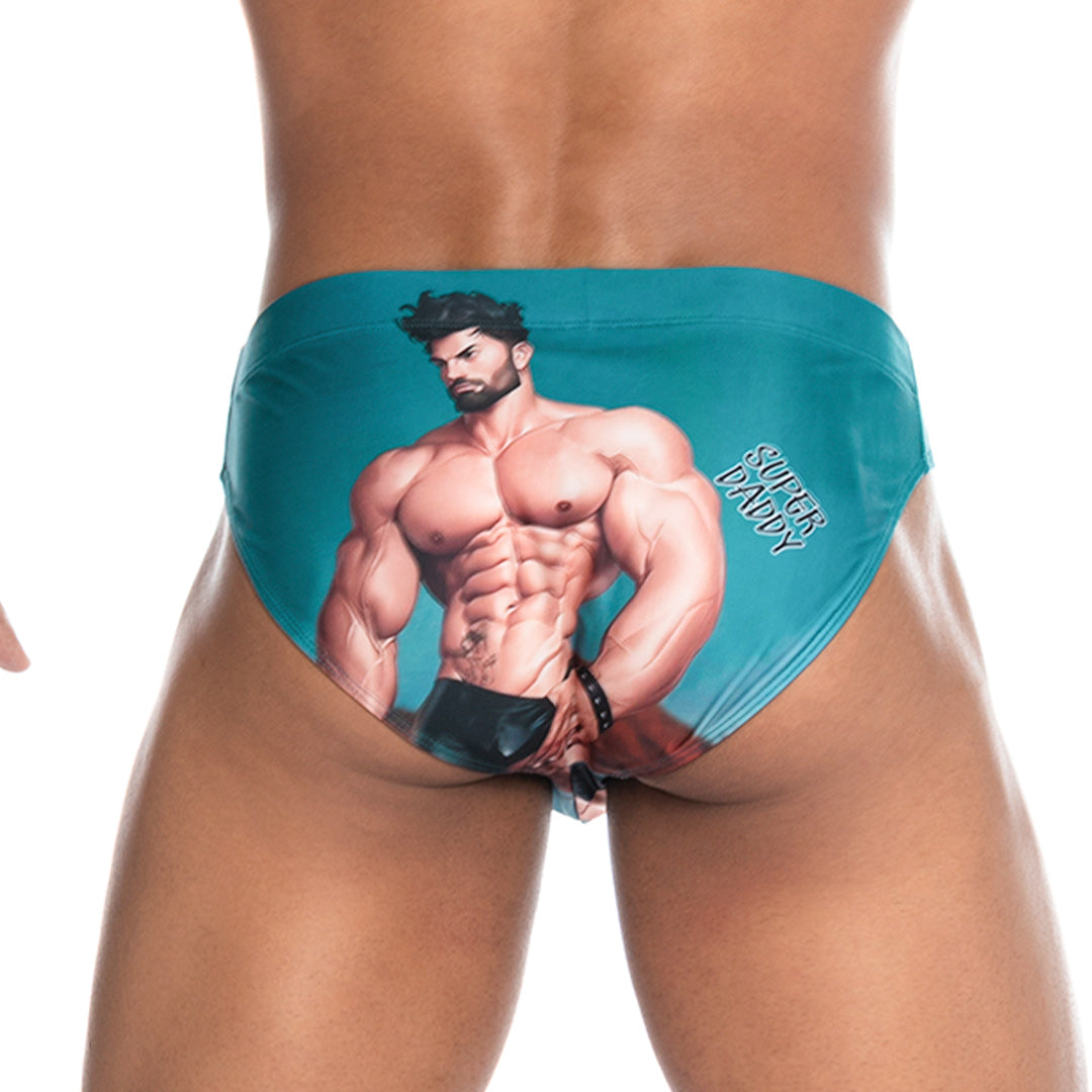 SUPER DADDY BLUE SWIM BRIEF