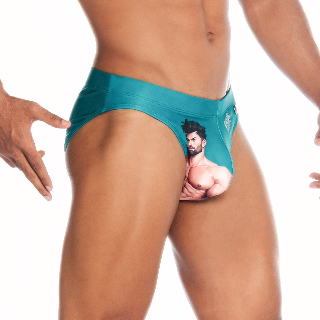 SUPER DADDY BLUE SWIM BRIEF