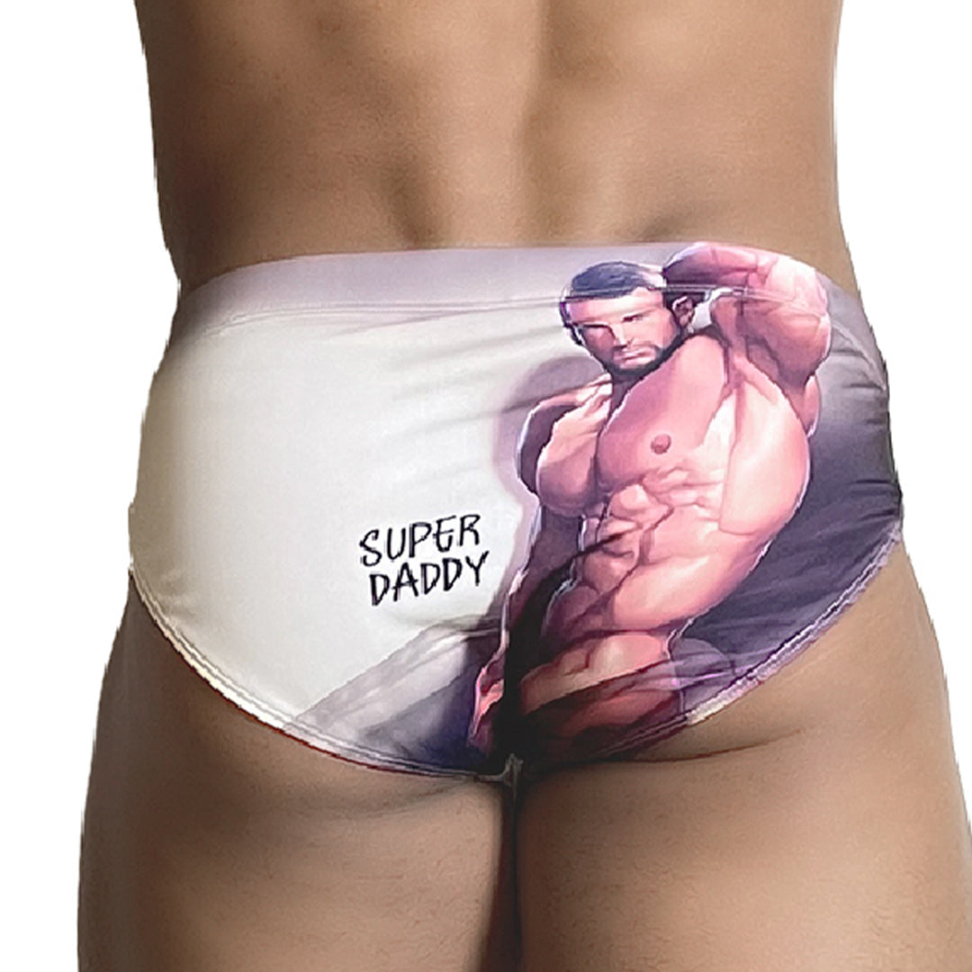 SUPER DADDY BROWN SWIM BRIEF