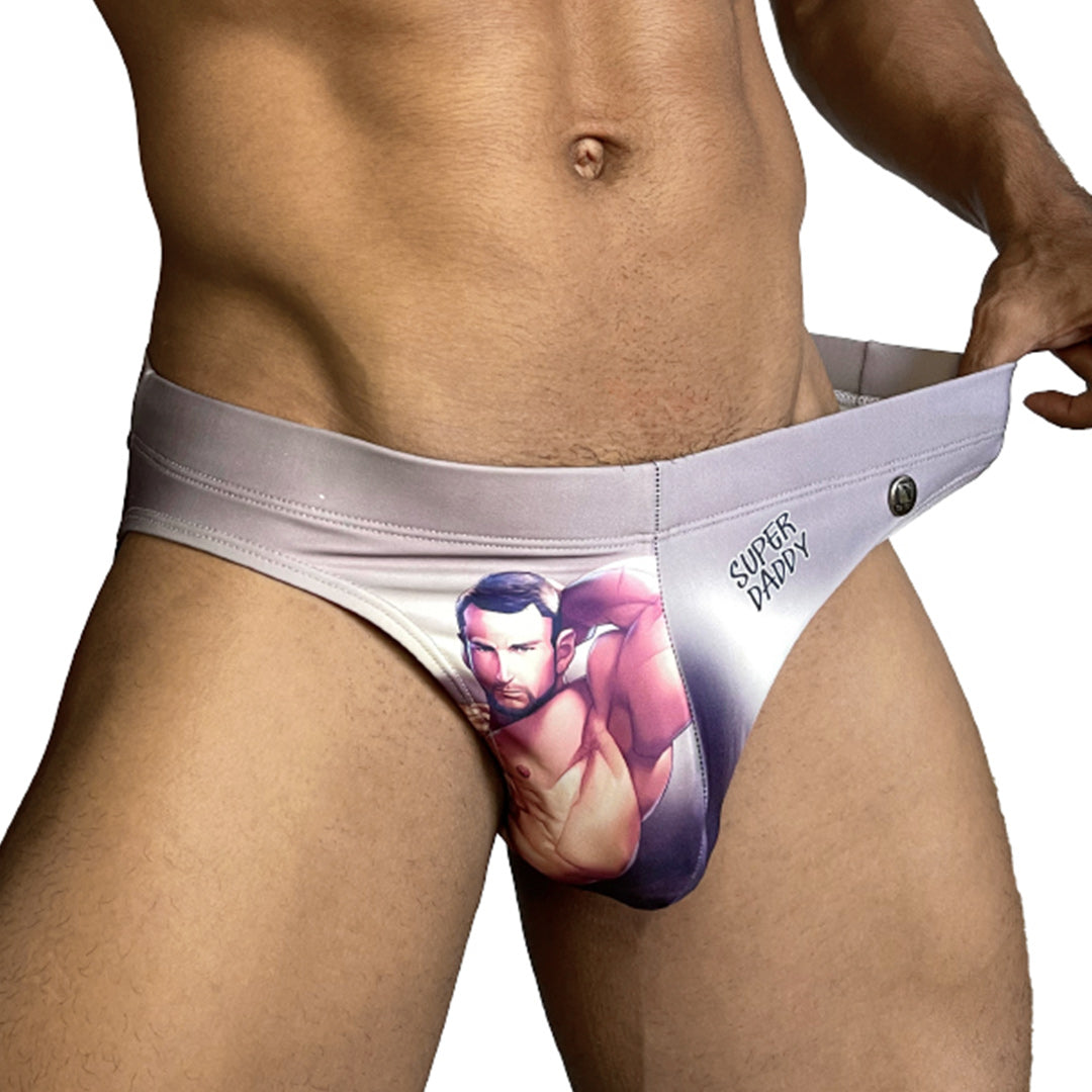 SUPER DADDY BROWN SWIM BRIEF